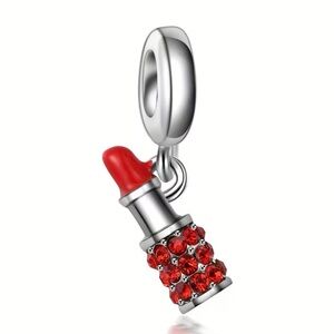New Rhinestone Red Lipstick Charm #133
